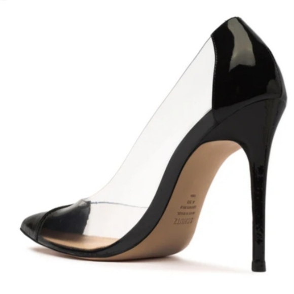 SCHUTZ Cendi transparent & Black Patent Leather Heels size 10 NEW - Picture 6 of 16